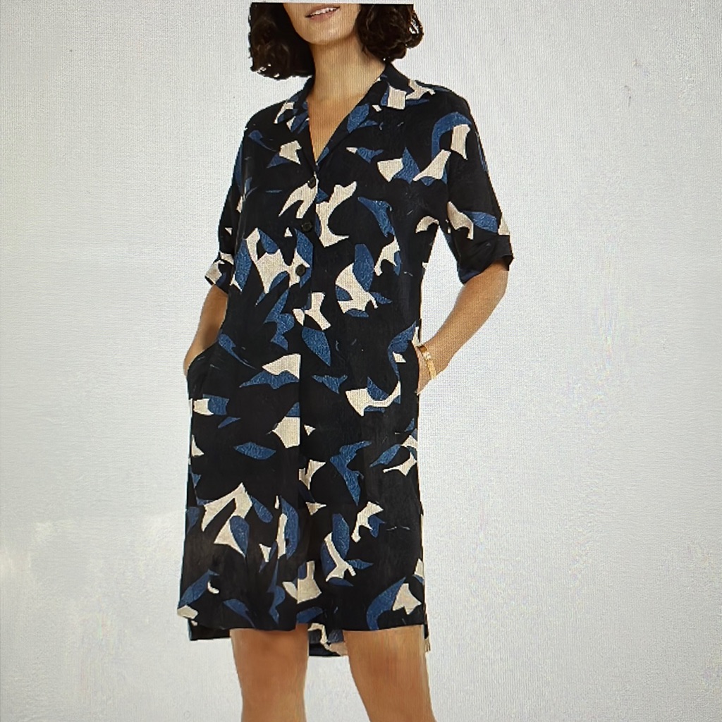 Nic+Zoe Abstract Print Billow Dress